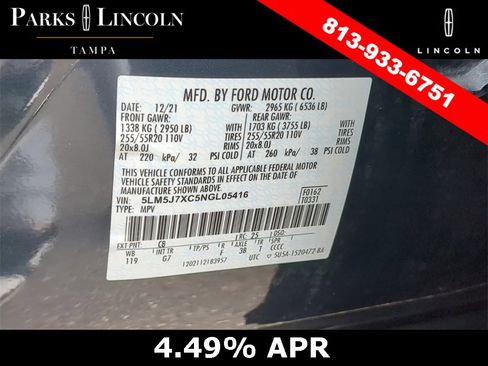 Certified 2022 Lincoln Aviator Reserve w/ Elements Package Plus image 33