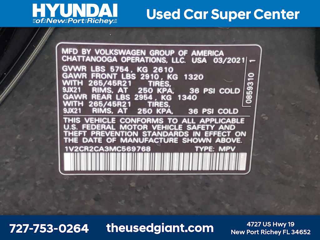 Used 2021 Volkswagen Atlas SEL R-Line FWD image 36