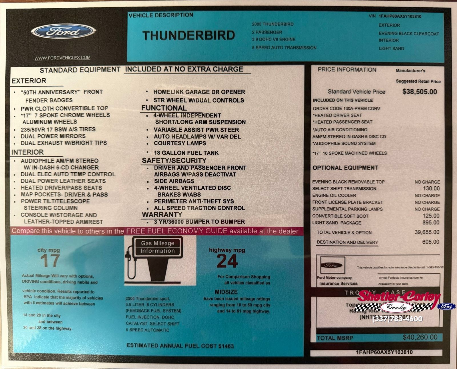 Used 2005 Ford Thunderbird RWD image 34