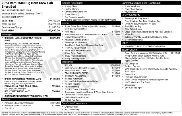 Used 2023 RAM 1500 Big Horn AWD/4WD image 36