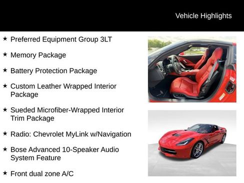 Used 2015 Chevrolet Corvette Stingray Coupe w/ 3LT Preferred Equipment Group RWD image 10