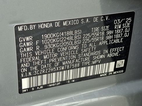 Certified 2025 Honda HR-V Sport image 27