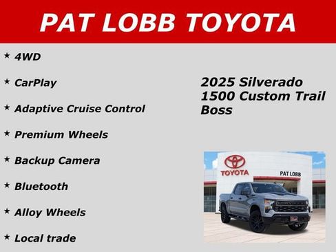 Used 2025 Chevrolet Silverado 1500 Custom Trail Boss w/ Turbomax Blackout Package AWD/4WD image 35
