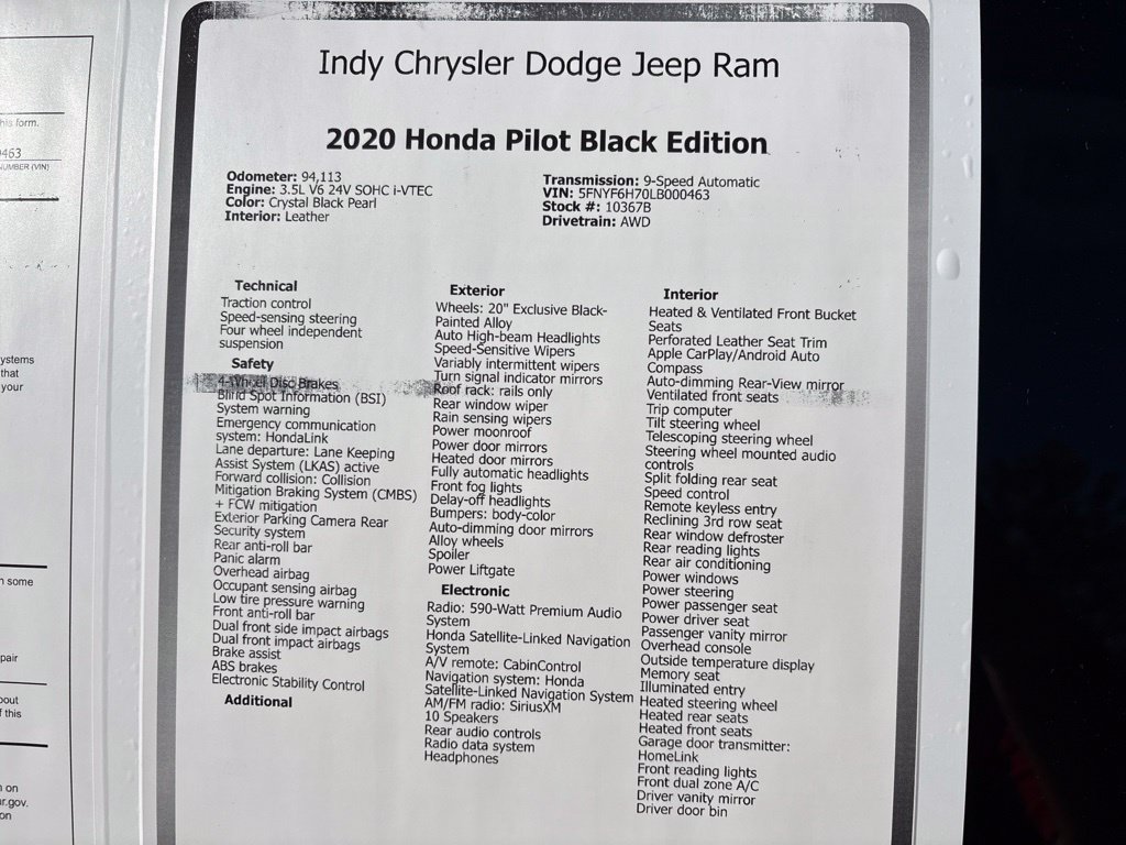 Used 2020 Honda Pilot Black Edition image 29