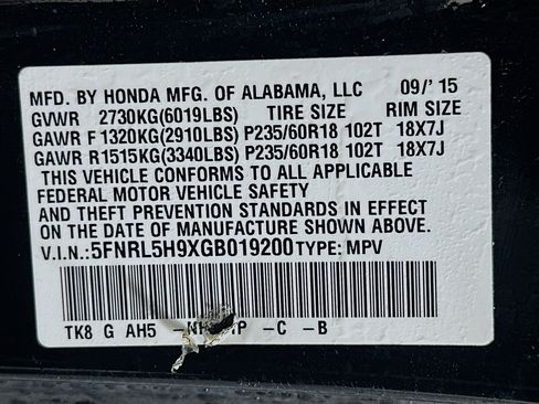 Used 2016 Honda Odyssey Touring image 12