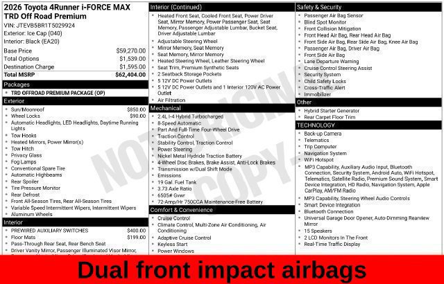 Used 2026 Toyota 4Runner TRD Off-Road Premium AWD/4WD image 41