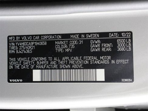 Certified 2023 Volvo XC90 T8 Ultimate w/ Protection Package Premier image 16