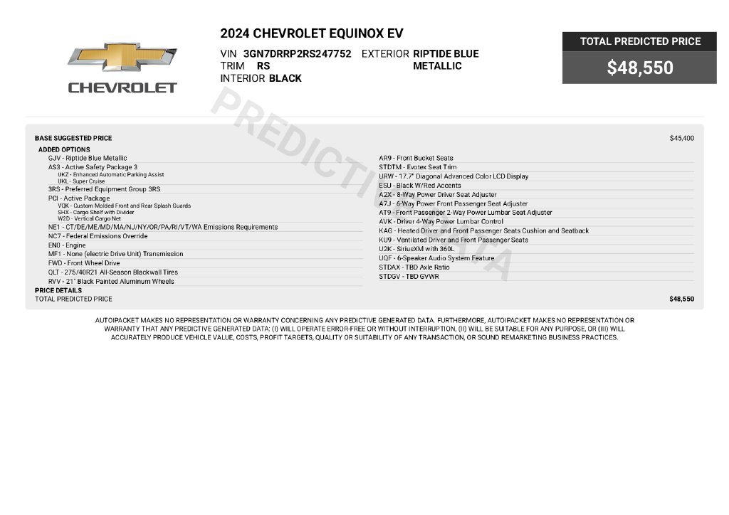 Used 2024 Chevrolet Equinox EV RS w/ Active Safety Package 3 FWD image 5
