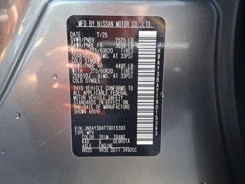 Used 2026 Nissan Armada SL w/ Captain's Chari Seat Package RWD image 31