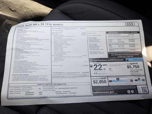 New 2026 Audi A8 L 3.0T AWD/4WD image 18