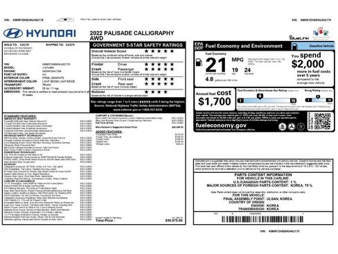 Used 2022 Hyundai Palisade Calligraphy AWD/4WD image 2