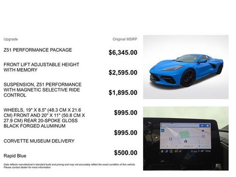 Used 2023 Chevrolet Corvette Stingray Preferred Conv w/ Z51 Performance Package RWD image 3