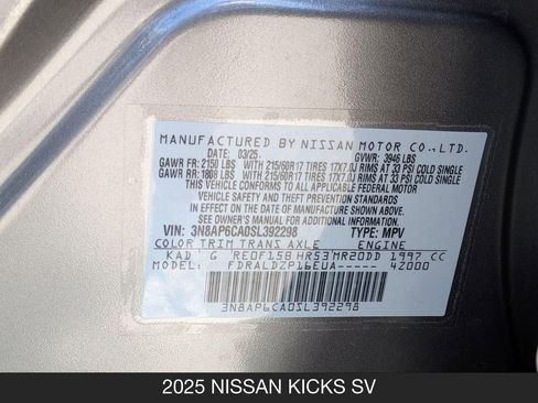 Used 2025 Nissan Kicks SV w/ Illumination Package FWD image 24