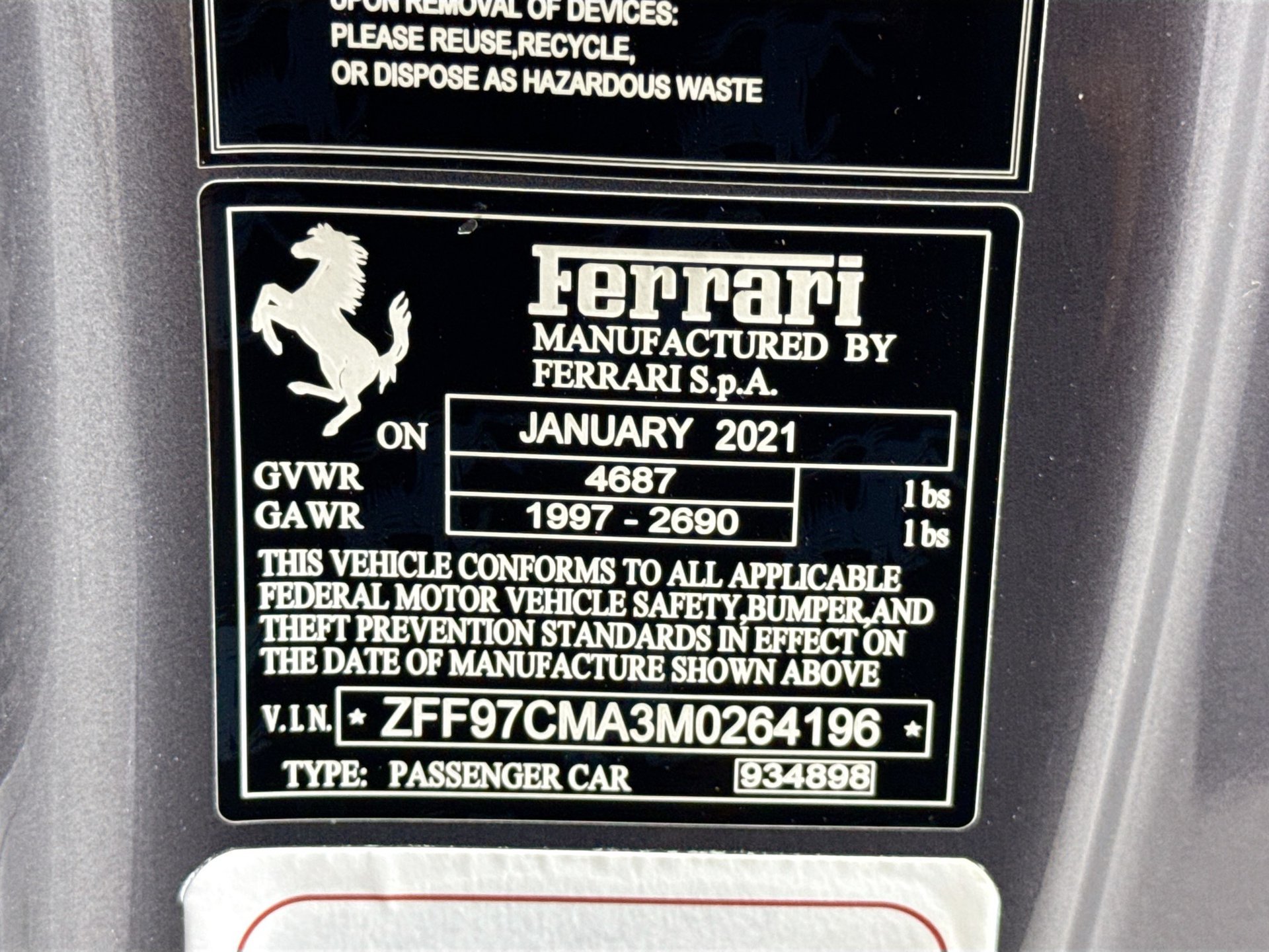 Certified 2021 Ferrari 812 GTS RWD image 30