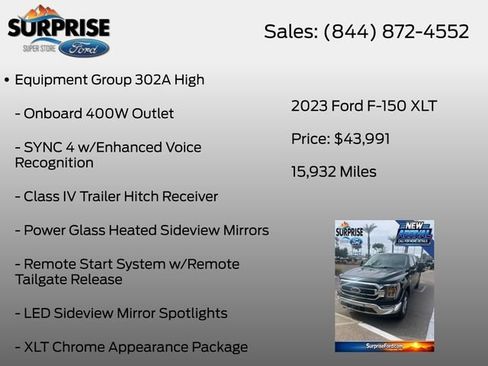 Used 2023 Ford F150 XLT w/ Equipment Group 302A High AWD/4WD image 7