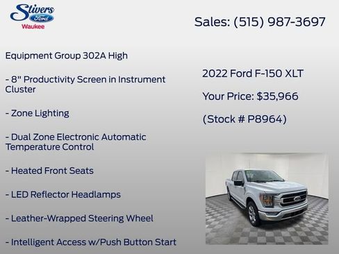 Certified 2022 Ford F150 XLT w/ Equipment Group 302A High AWD/4WD image 16