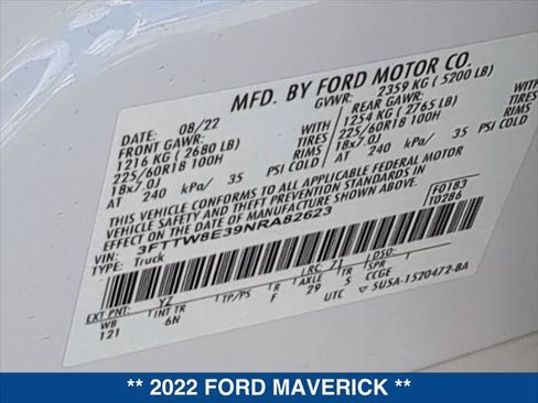 Certified 2022 Ford Maverick Lariat w/ Lariat Luxury Package FWD image 24