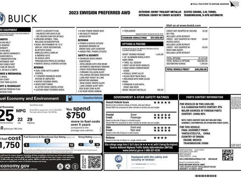 Used 2023 Buick Envision Preferred w/ Sport Touring Package AWD/4WD image 2