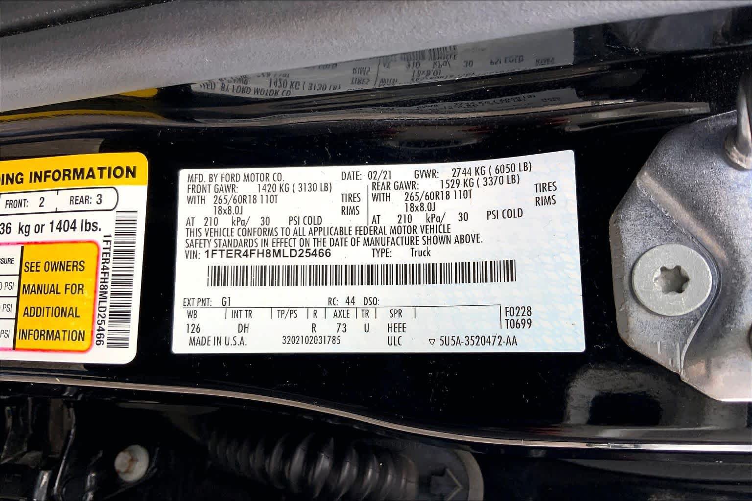 Used 2021 Ford Ranger Lariat w/ Equipment Group 501A High AWD/4WD image 35
