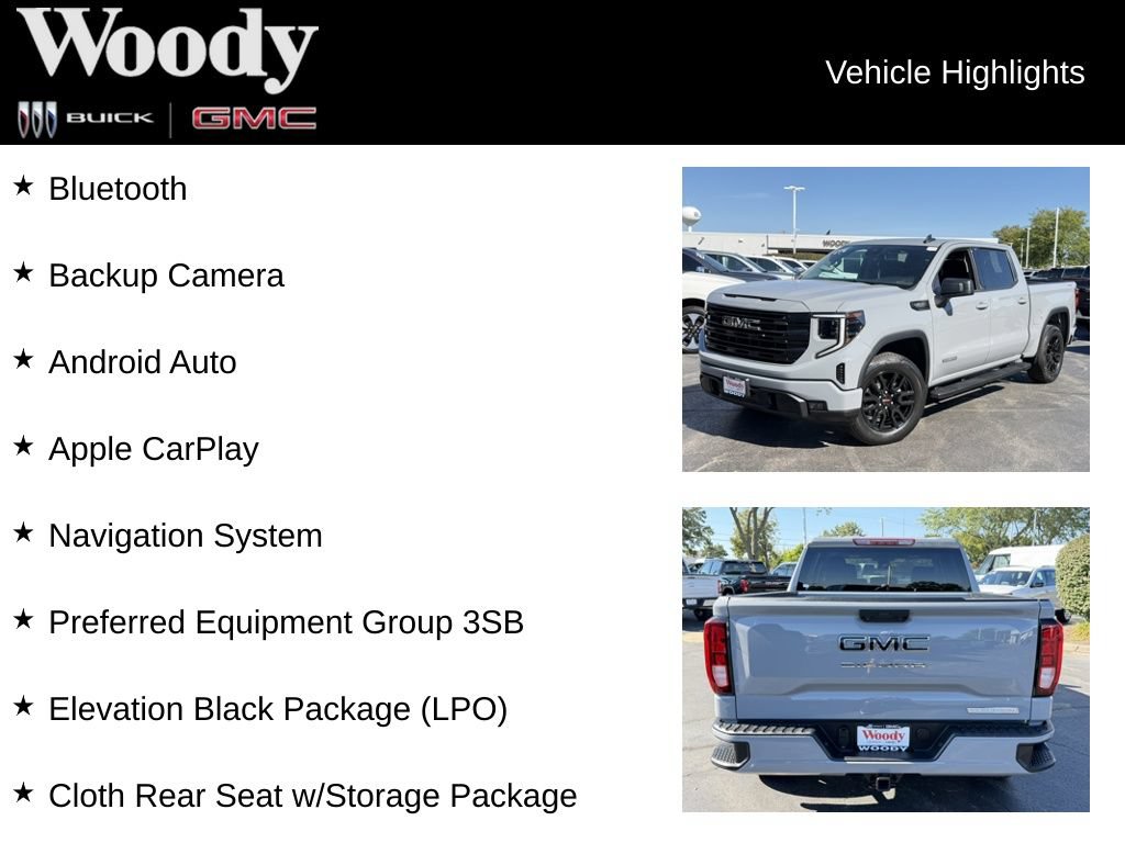 Used 2024 GMC Sierra 1500 Elevation w/ LPO, Elevation Black Package AWD/4WD image 3
