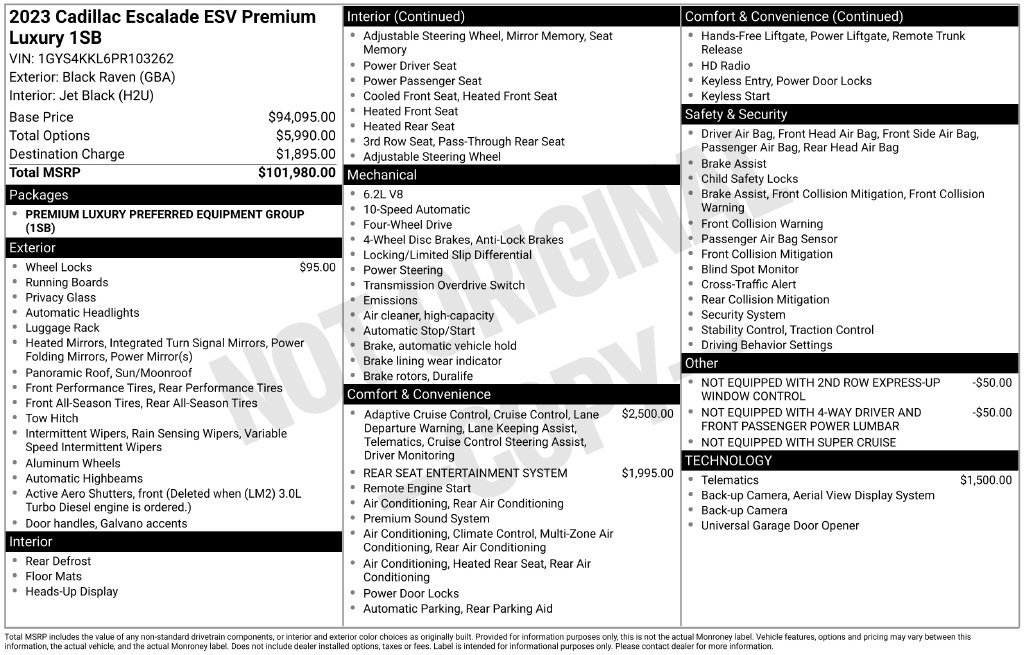 Used 2023 Cadillac Escalade ESV Premium Luxury AWD/4WD image 4