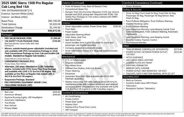 Certified 2025 GMC Sierra 1500 Pro w/ Pro Value Package AWD/4WD image 29