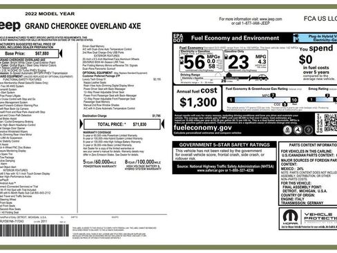 Used 2022 Jeep Grand Cherokee Overland w/ Luxury Tech Group IV AWD/4WD image 4
