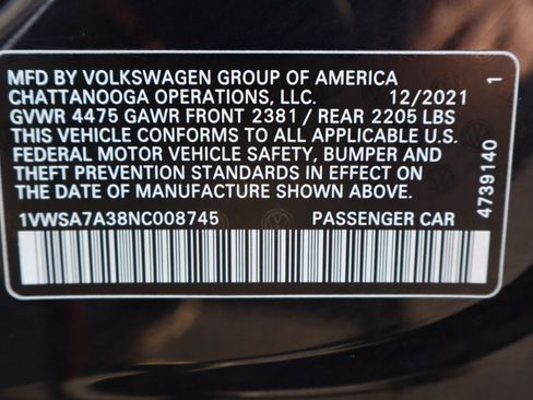 Used 2022 Volkswagen Passat 2.0T SE FWD image 33