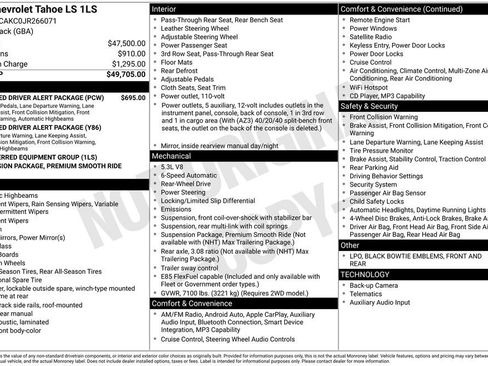 Used 2018 Chevrolet Tahoe LS w/ Enhanced Driver Alert Package RWD image 5