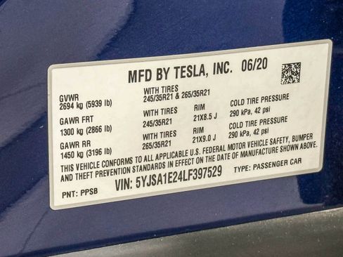 Used 2020 Tesla Model S Long Range Plus AWD/4WD image 30