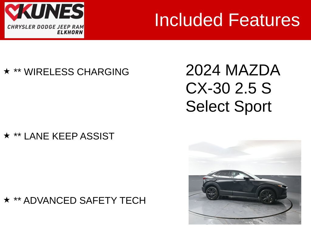 Used 2024 MAZDA CX-30 AWD 2.5 S w/ Select Sport Pkg image 3
