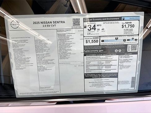 New 2025 Nissan Sentra SV w/ SV Premium Package image 36