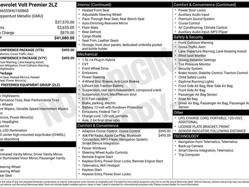 Used 2017 Chevrolet Volt Premier w/ Driver Confidence II Package image 43