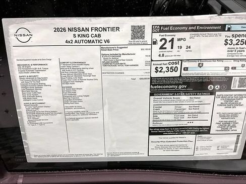 New 2026 Nissan Frontier S w/ S Utility Package RWD image 40