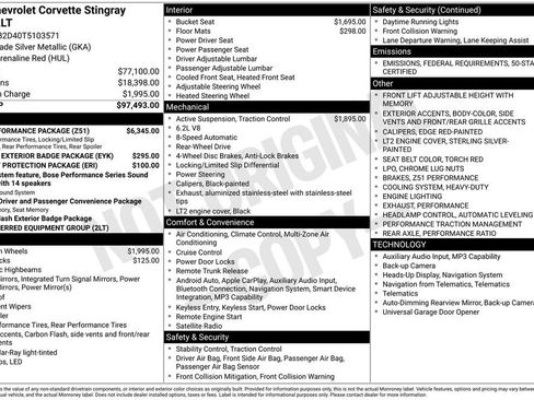 New 2026 Chevrolet Corvette Stingray Preferred Cpe w/ Z51 Performance Package image 26