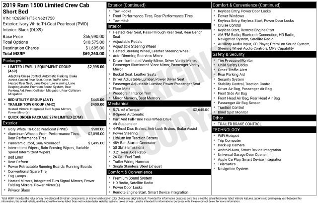 Used 2019 RAM 1500 Limited AWD/4WD image 82