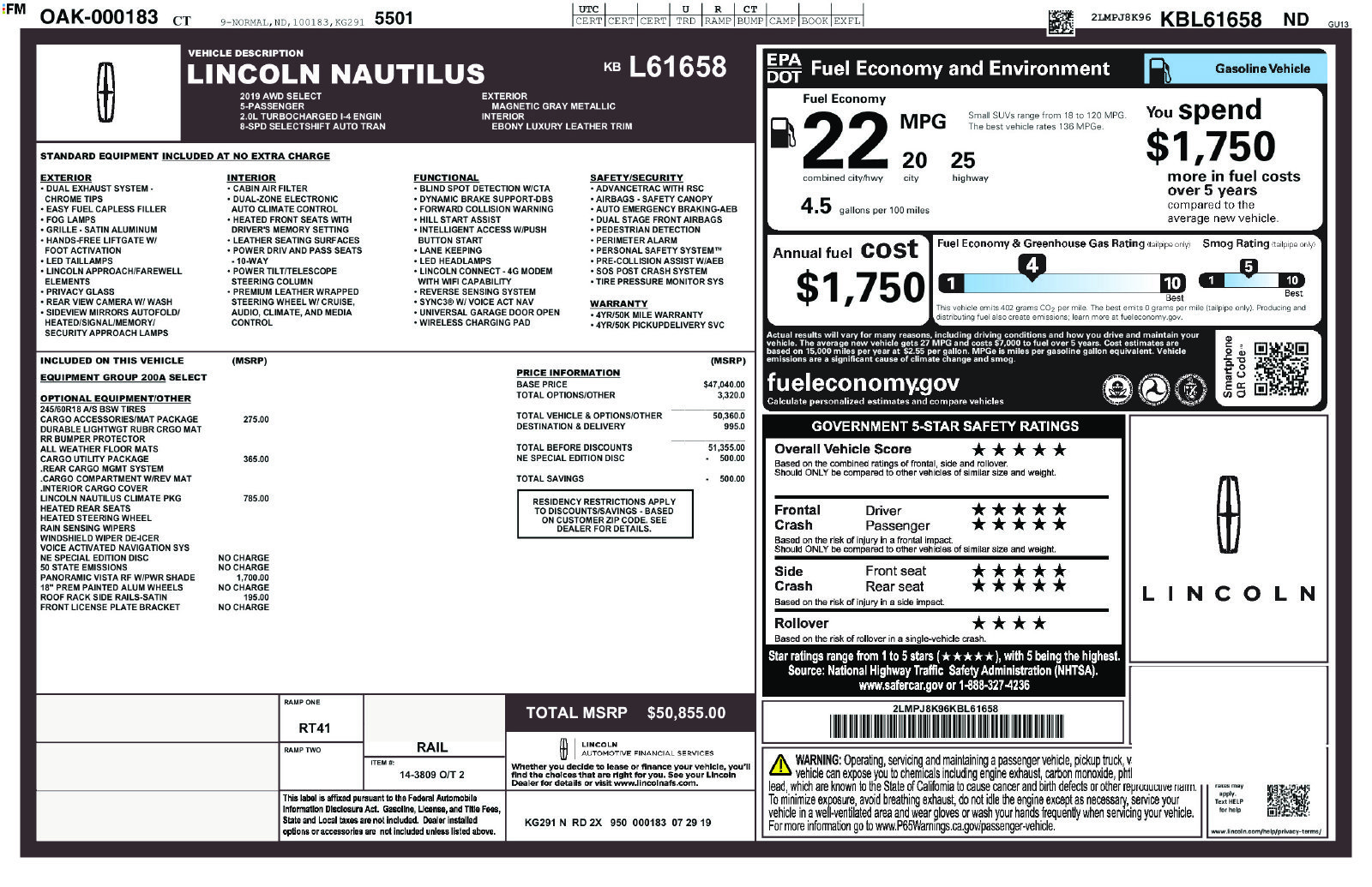 Used 2019 Lincoln Nautilus Select AWD/4WD image 5