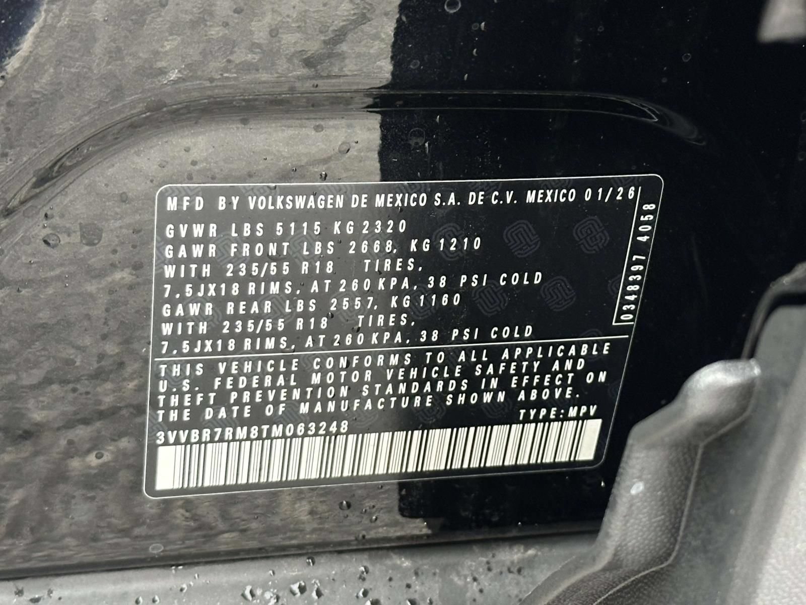 New 2026 Volkswagen Tiguan S AWD/4WD image 16