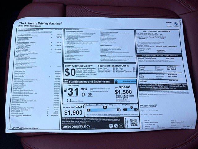New 2027 BMW 430i Coupe w/ M Sport Package RWD image 19