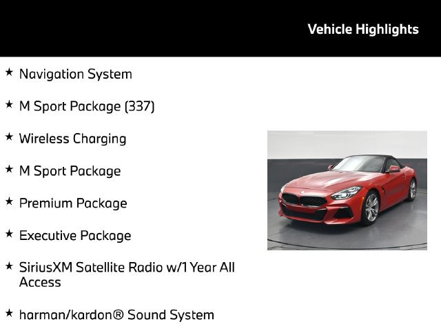 Used 2019 BMW Z4 sDrive30i w/ M Sport Package RWD image 5