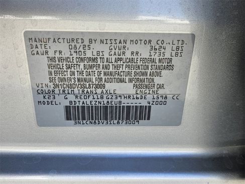 New 2025 Nissan Versa S w/ Trunk Package image 19