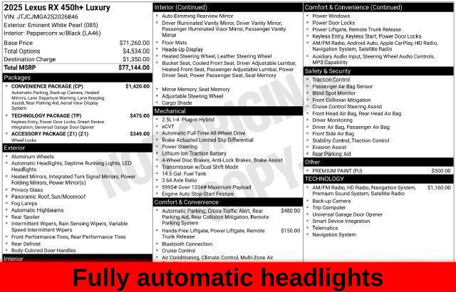Used 2025 Lexus RX 450h AWD w/ Convenience Package image 62