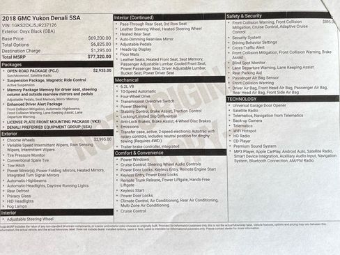 Used 2018 GMC Yukon Denali w/ Open Road Package AWD/4WD image 56