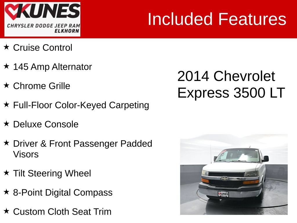 Used 2014 Chevrolet Express 3500 LT w/ LT Preferred Equipment Group RWD image 4