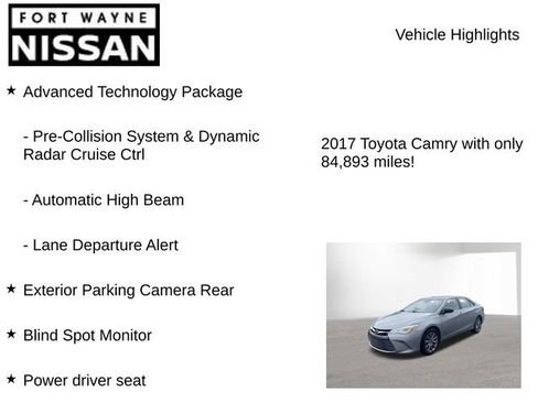 Used 2017 Toyota Camry XLE w/ Advanced Technology Package FWD image 8