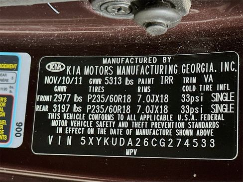 Used 2012 Kia Sorento EX w/ EX V6 Premium Pkg image 40