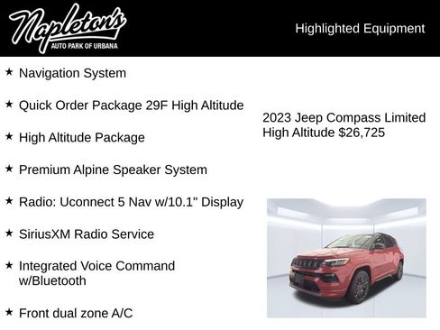 Used 2023 Jeep Compass High Altitude AWD/4WD image 3