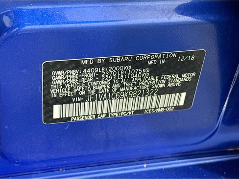 Used 2019 Subaru WRX Premium w/ Popular Package #3 (IZT) image 38