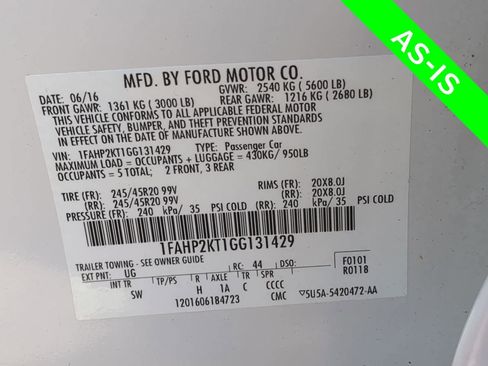 Used 2016 Ford Taurus SHO w/ Equipment Group 401A image 40