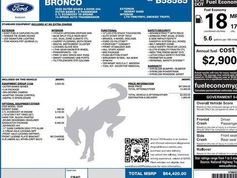 New 2025 Ford Bronco Outer Banks w/ Sasquatch Package image 2